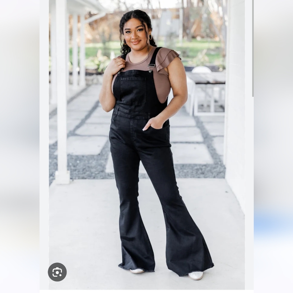 Black Flare Overalls
